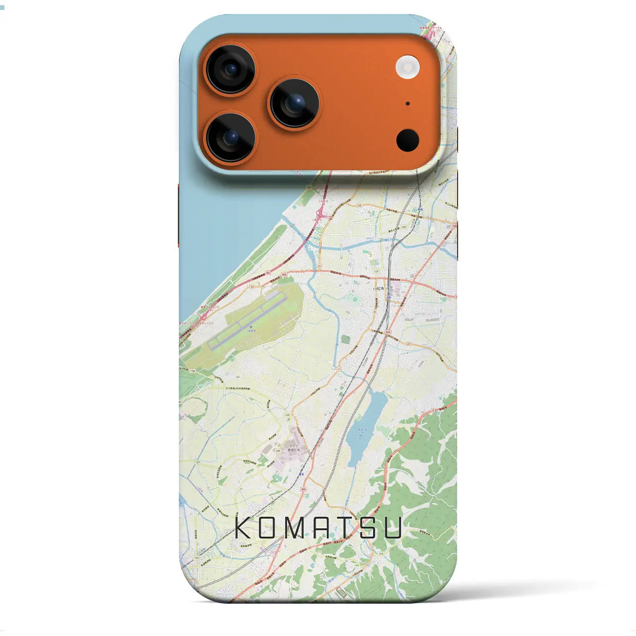 【小松（石川県）】地図柄iPhoneケース（バックカバータイプ）