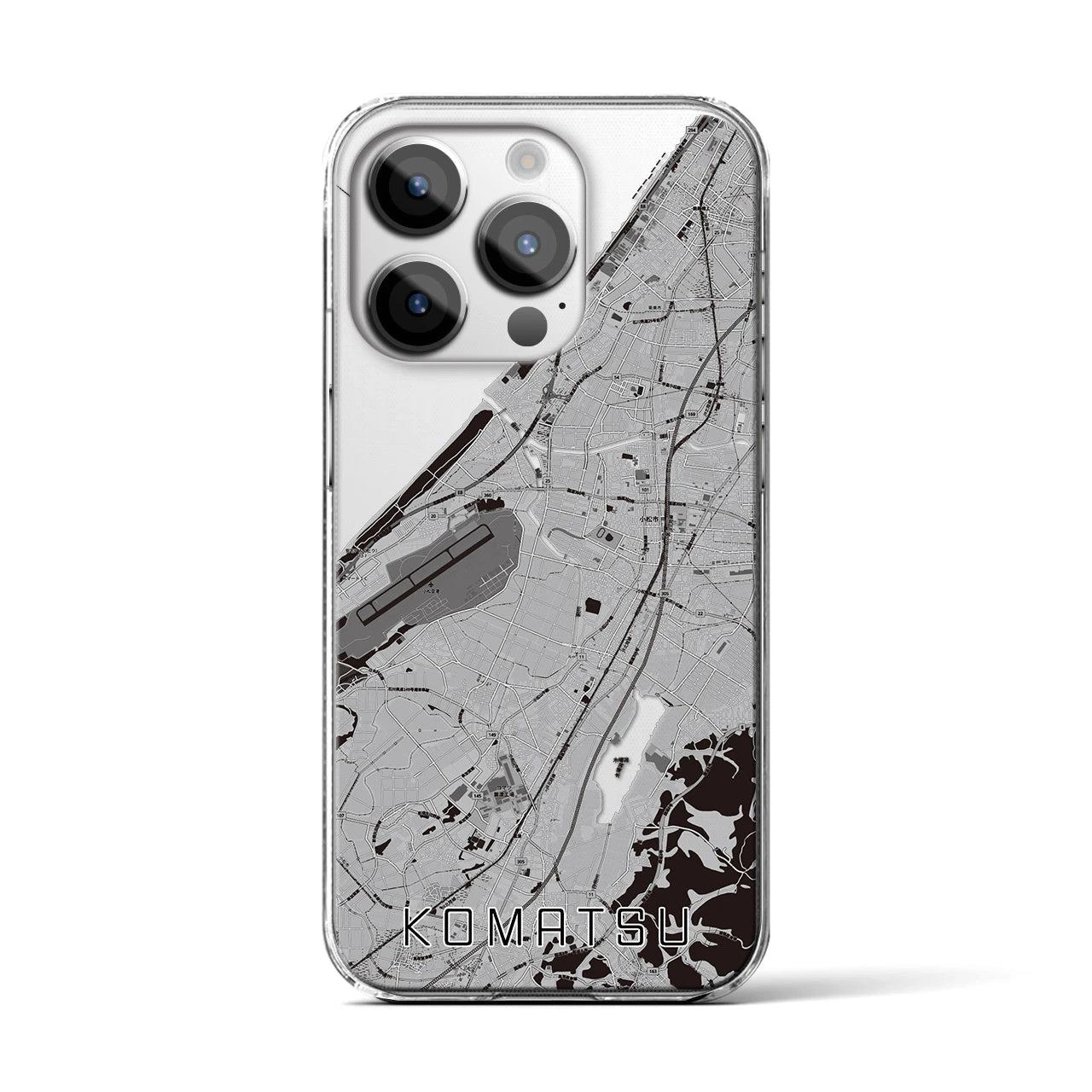 【小松（石川県）】地図柄iPhoneケース（クリアタイプ）