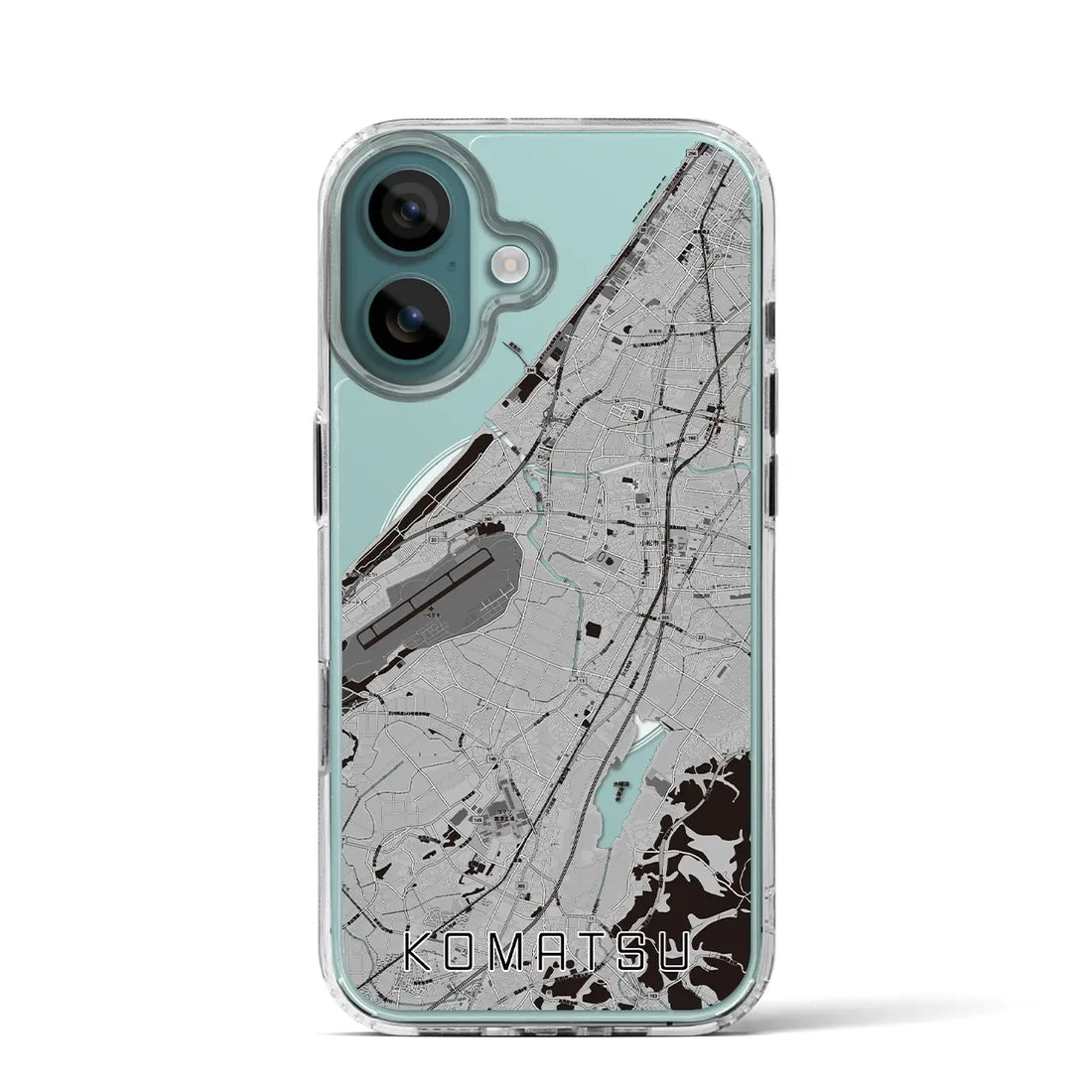 【小松（石川県）】地図柄iPhoneケース（MagSafeタイプ）モノトーン・iPhone 16 Pro 用