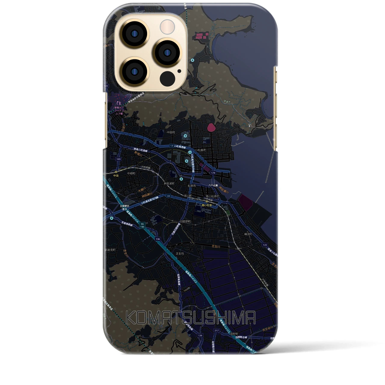 【小松島（徳島県）】地図柄iPhoneケース（バックカバータイプ）