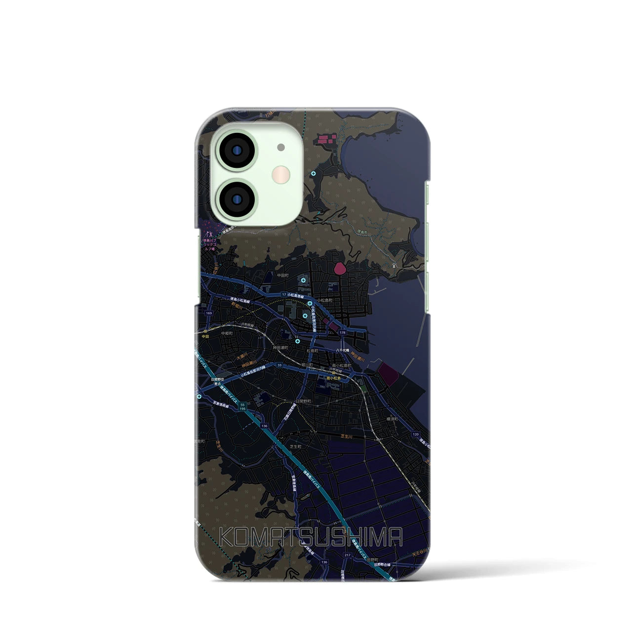 【小松島（徳島県）】地図柄iPhoneケース（バックカバータイプ）
