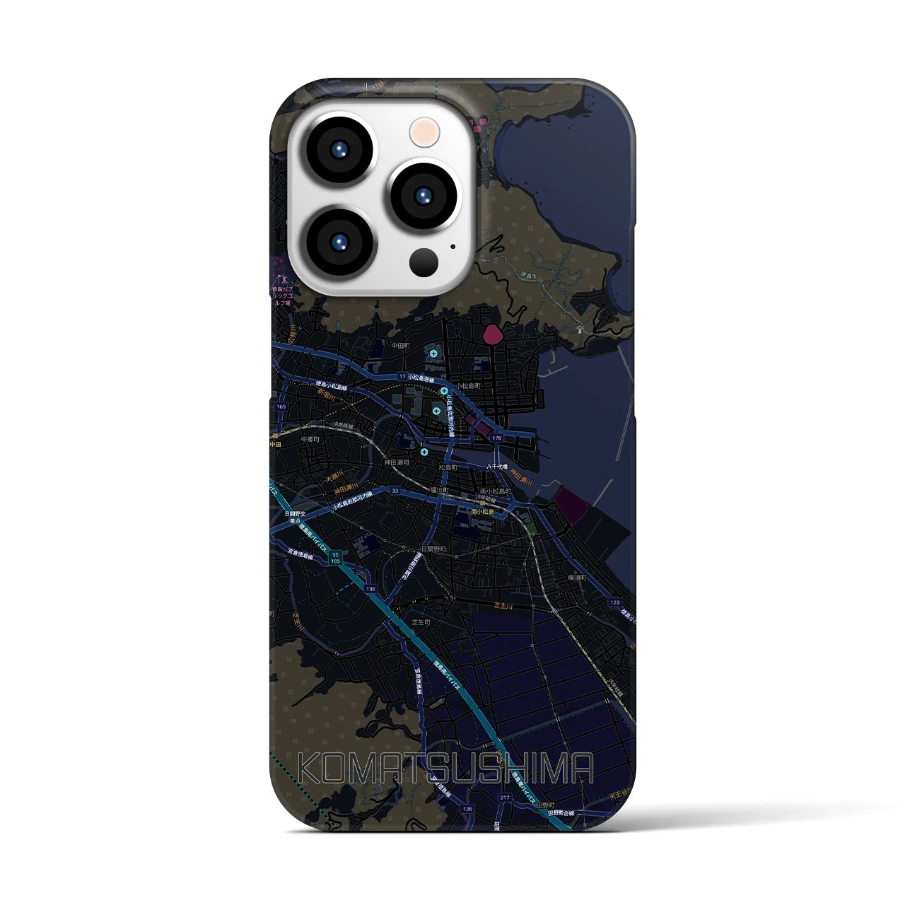 【小松島（徳島県）】地図柄iPhoneケース（バックカバータイプ）