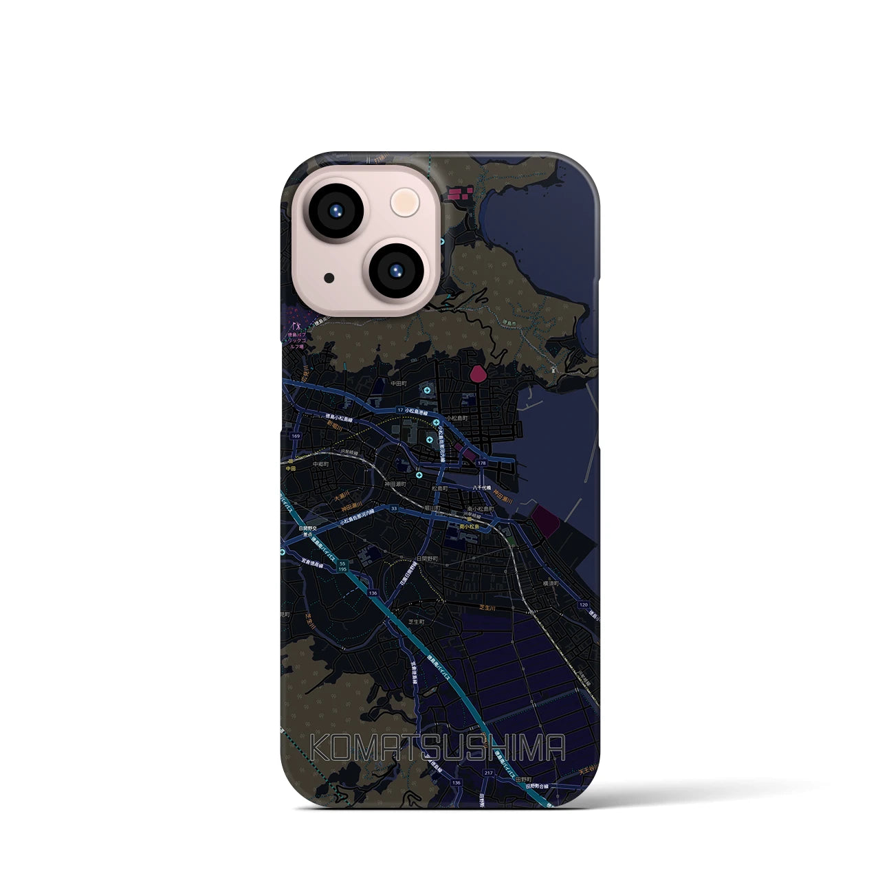 【小松島（徳島県）】地図柄iPhoneケース（バックカバータイプ）