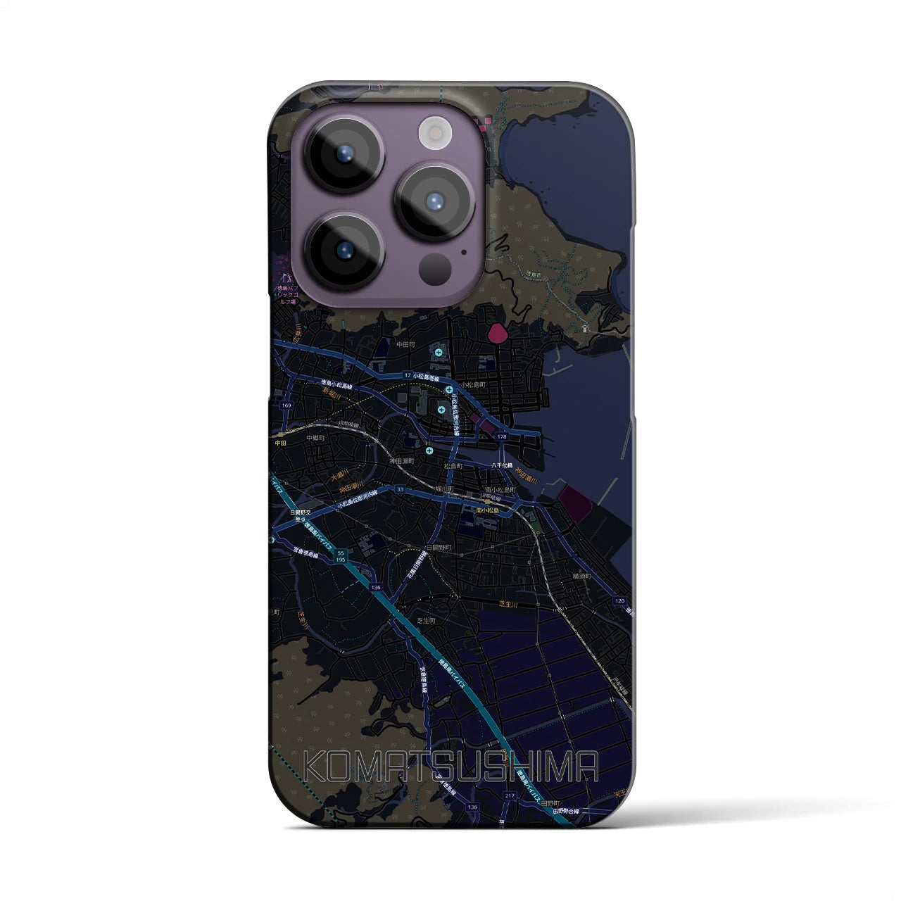 【小松島（徳島県）】地図柄iPhoneケース（バックカバータイプ）