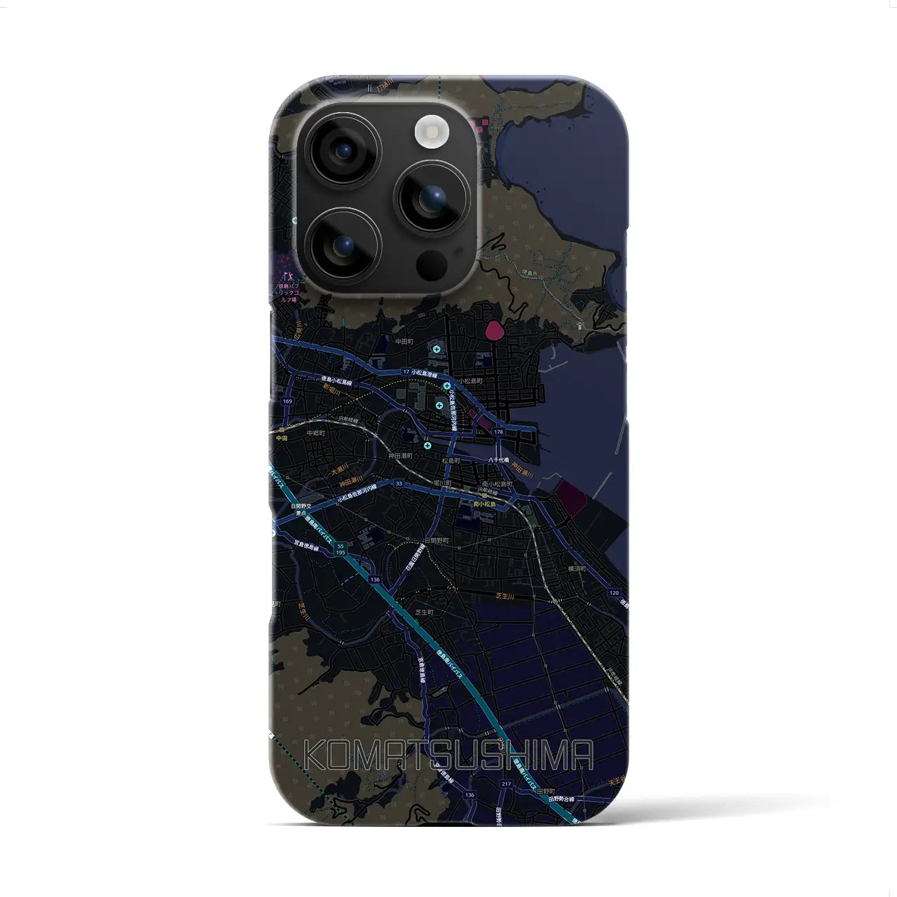 【小松島（徳島県）】地図柄iPhoneケース（バックカバータイプ）