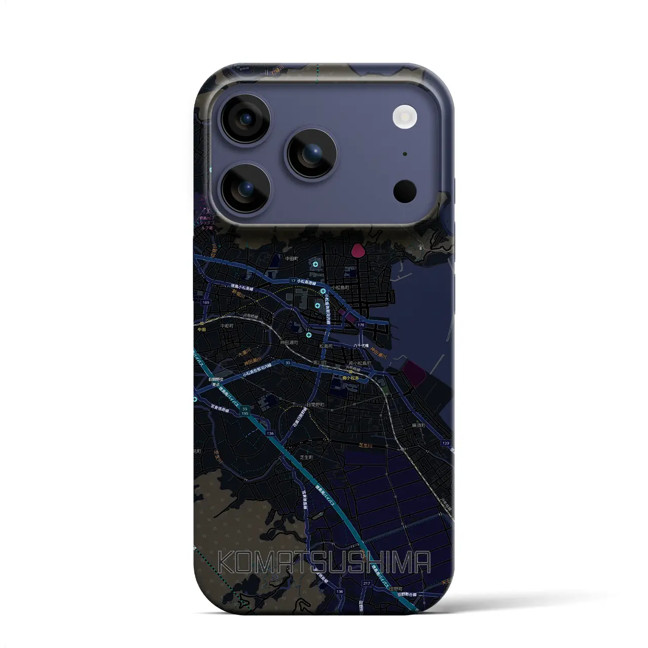 【小松島（徳島県）】地図柄iPhoneケース（バックカバータイプ）