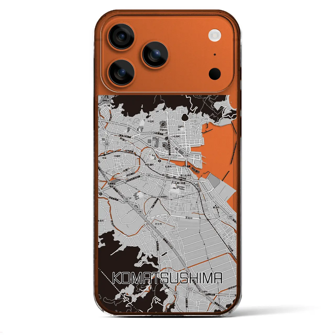 【小松島（徳島県）】地図柄iPhoneケース（クリアタイプ）