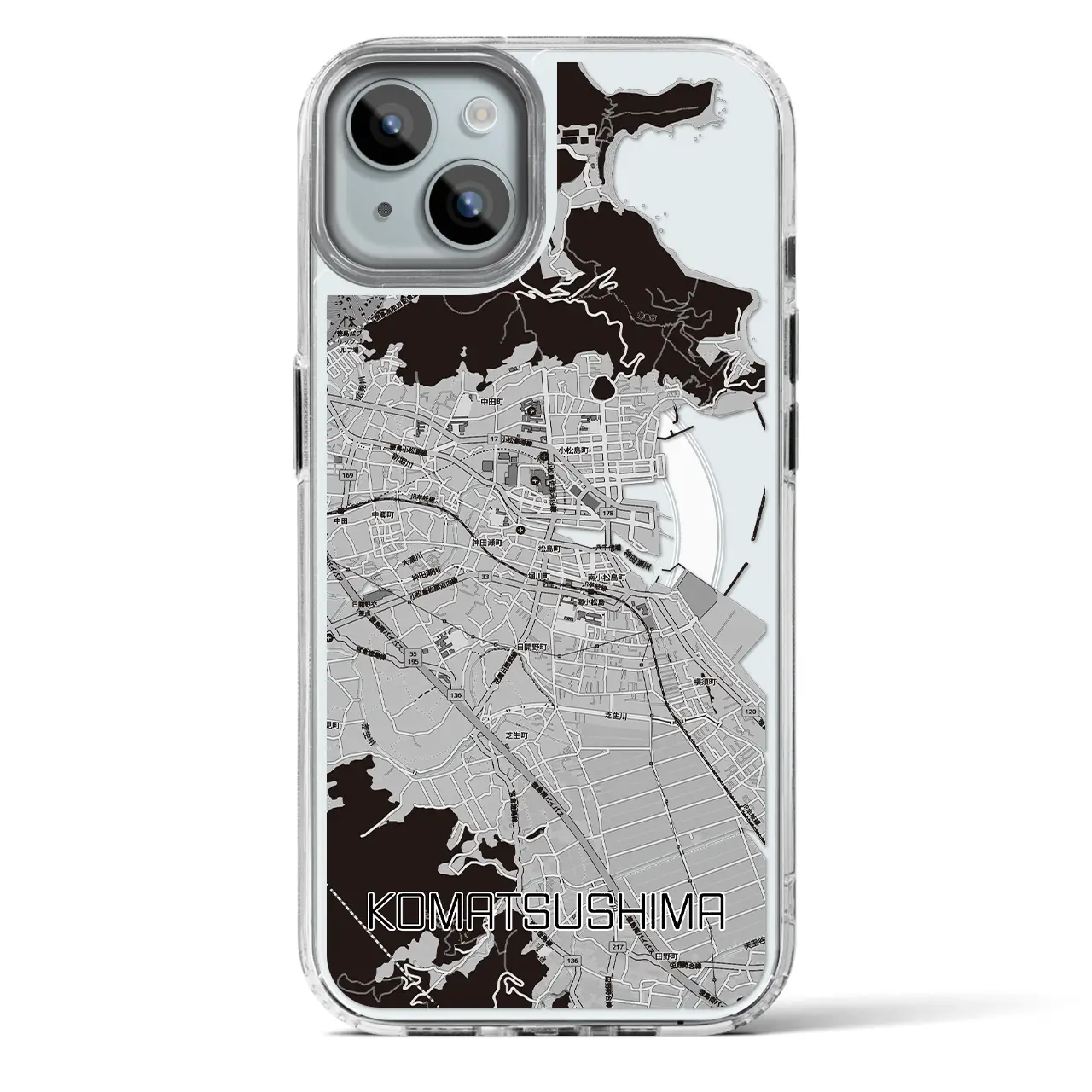 【小松島（徳島県）】地図柄iPhoneケース（MagSafeタイプ）