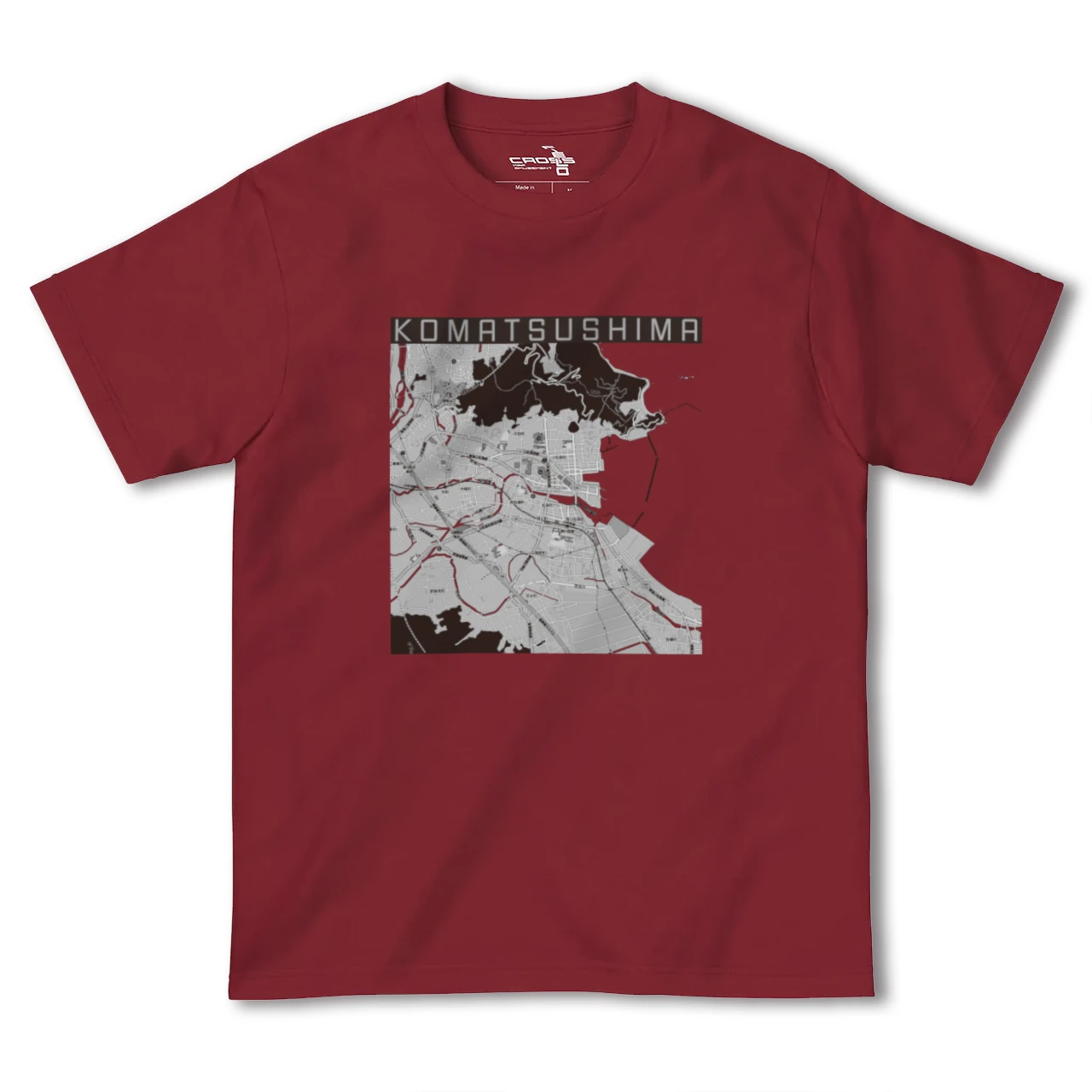 【小松島（徳島県）】地図柄ヘビーウェイトTシャツ