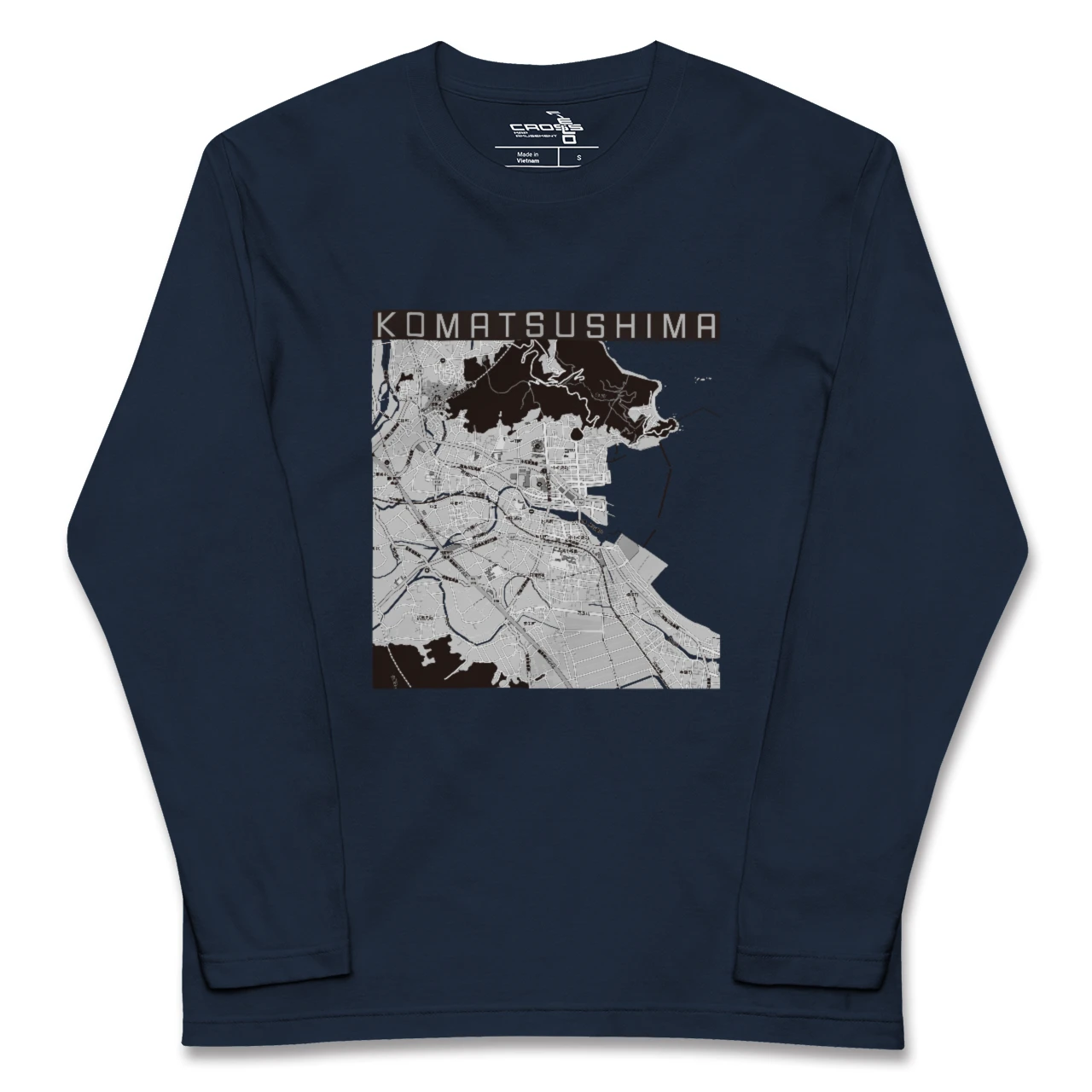 【小松島（徳島県）】地図柄ロングスリーブTシャツ