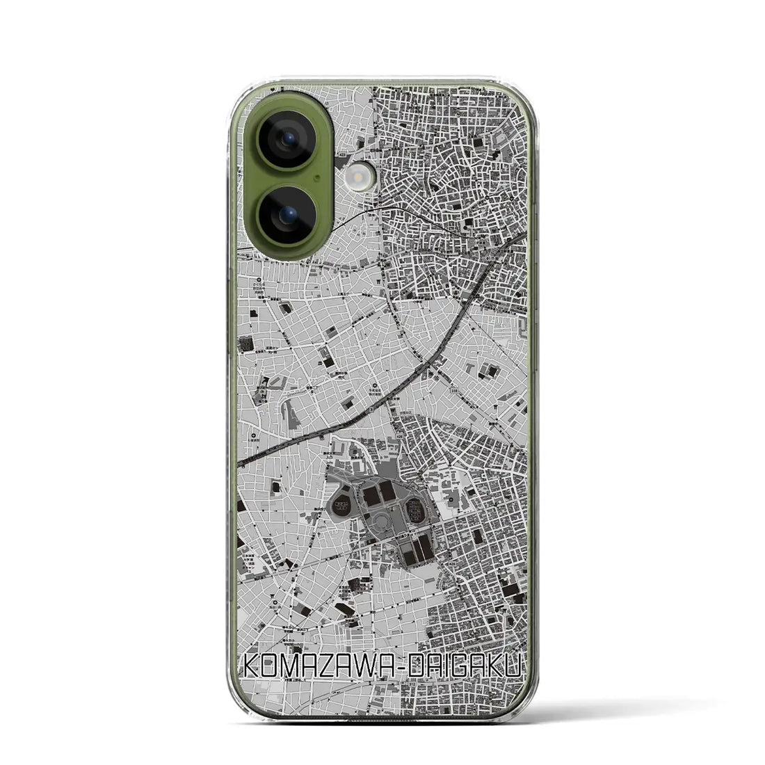 【駒沢大学（東京都）】地図柄iPhoneケース（クリアタイプ）モノトーン・iPhone 17 Pro Max 用