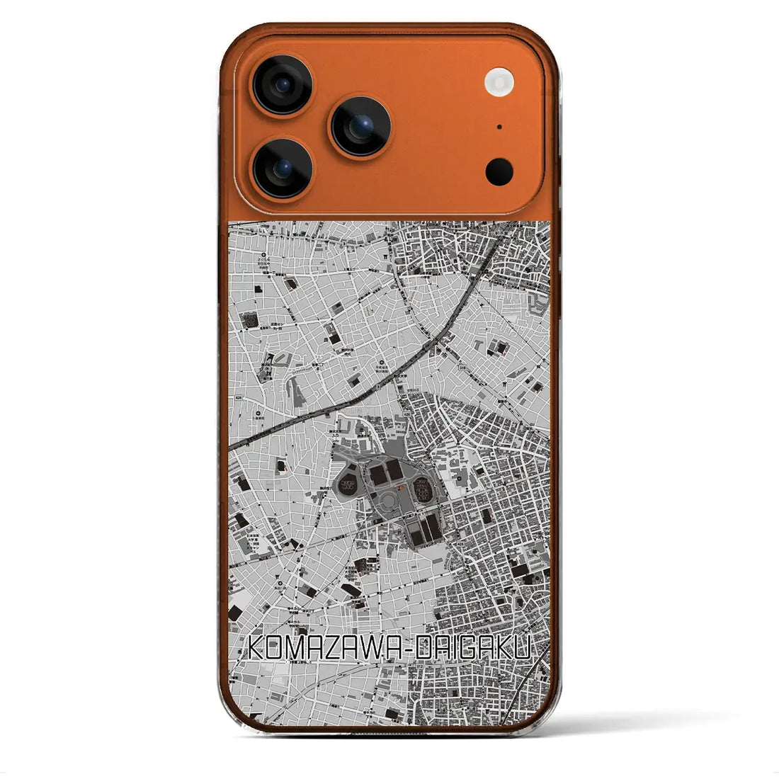 【駒沢大学(東京都)】地図柄iPhoneケース(クリアタイプ)モノトーン・iPhone 17 Pro Max 用