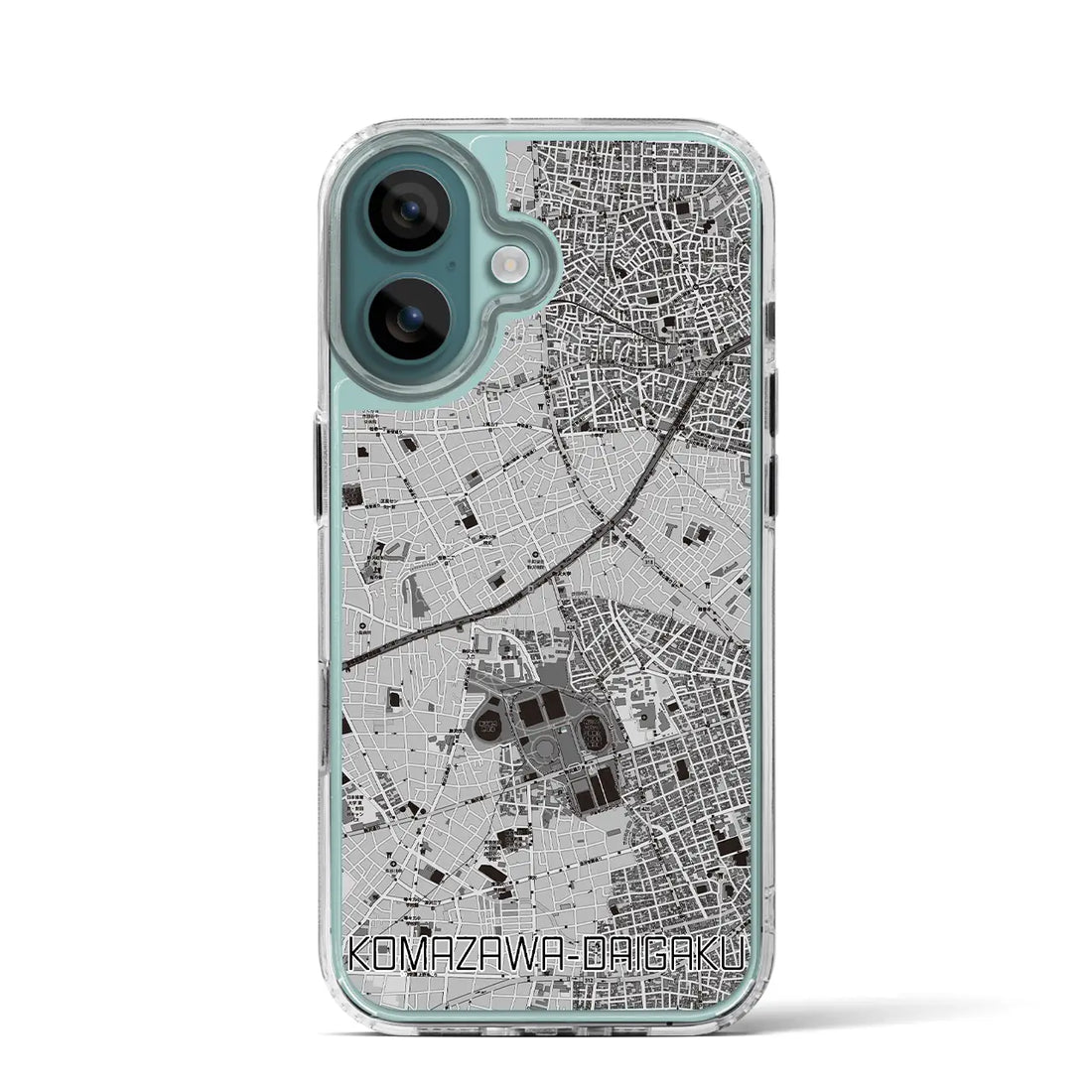 【駒沢大学（東京都）】地図柄iPhoneケース（MagSafeタイプ）モノトーン・iPhone 16 Pro 用