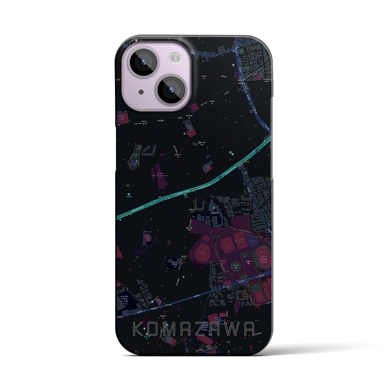 【駒沢（東京都）】地図柄iPhoneケース（バックカバータイプ）