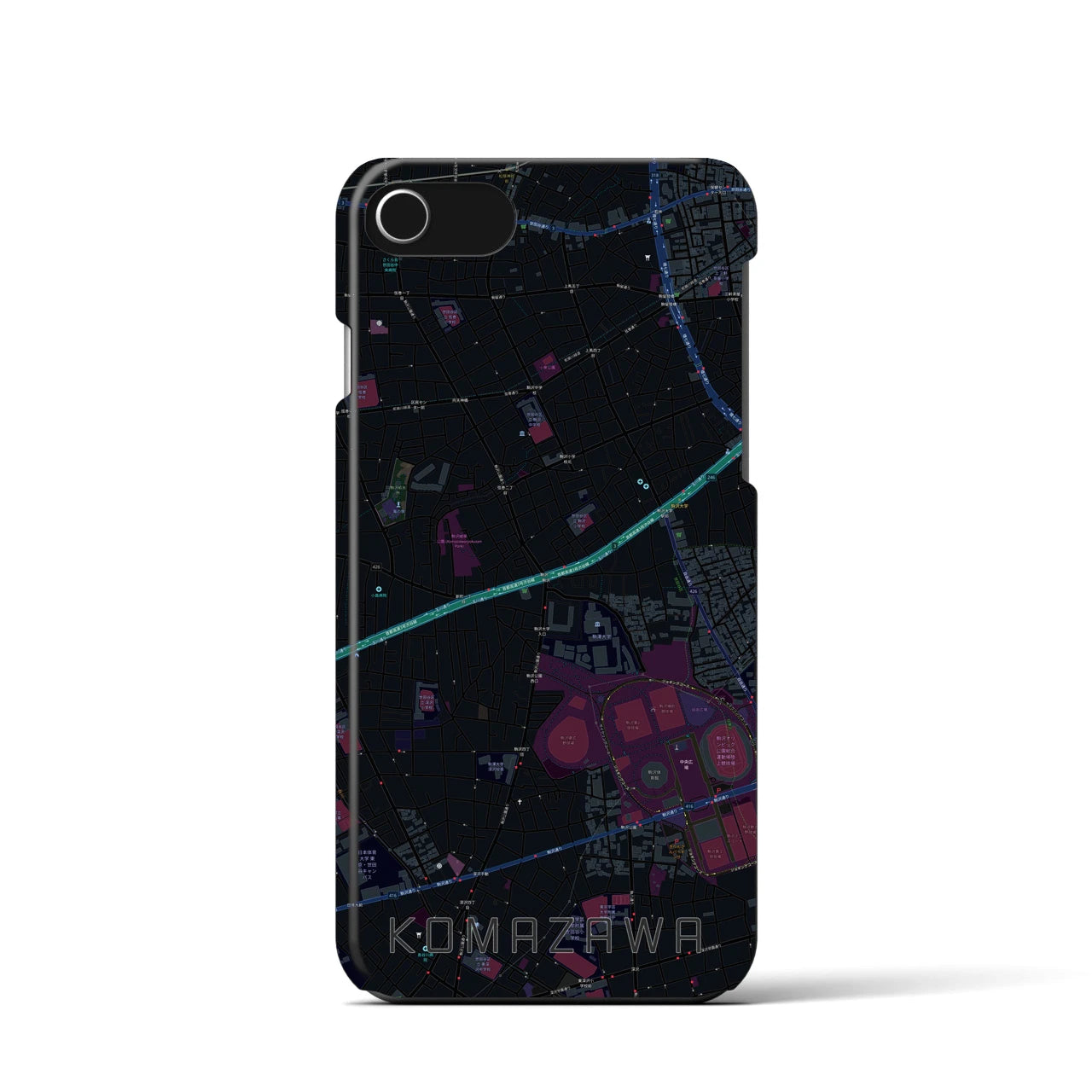 【駒沢（東京都）】地図柄iPhoneケース（バックカバータイプ）