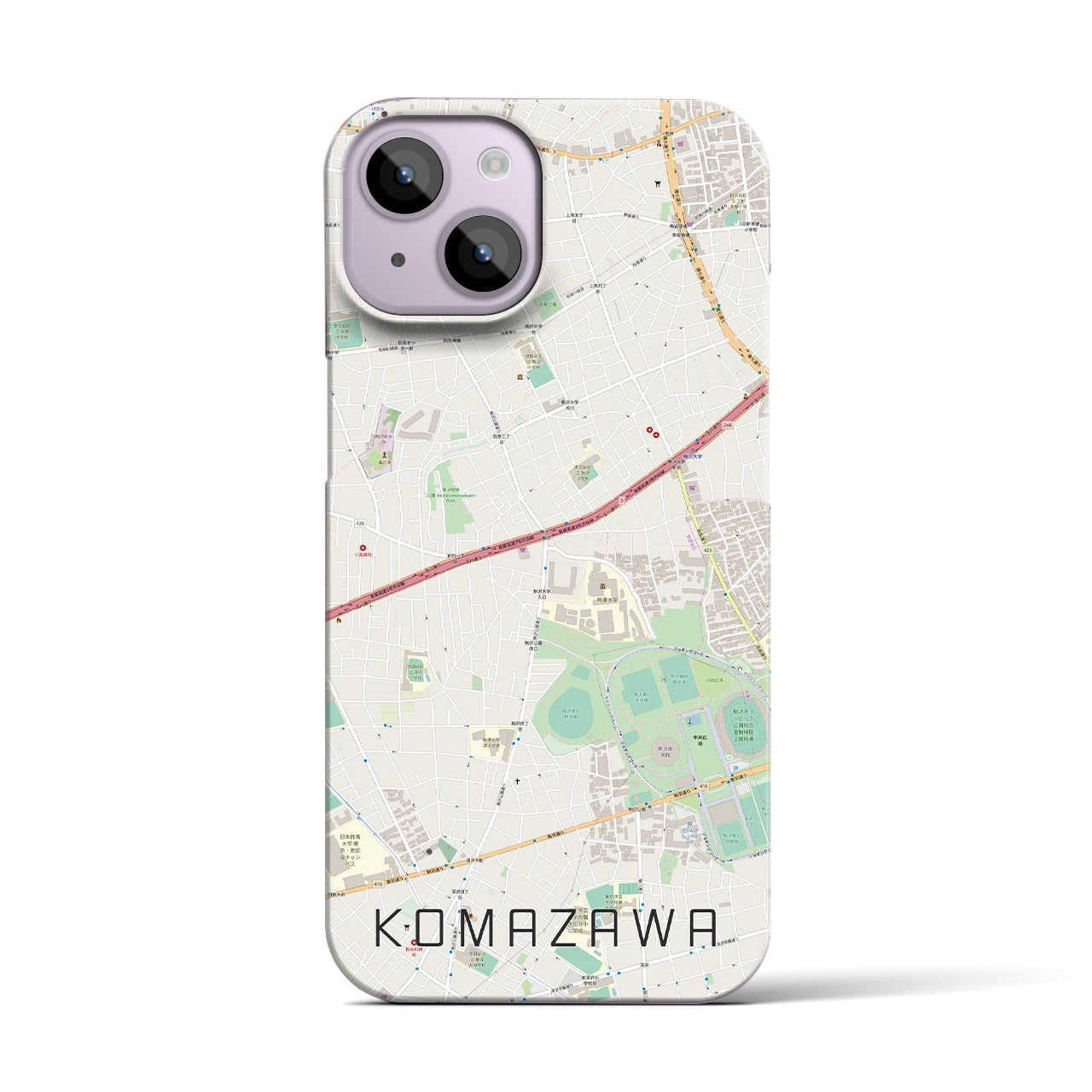 【駒沢（東京都）】地図柄iPhoneケース（バックカバータイプ）
