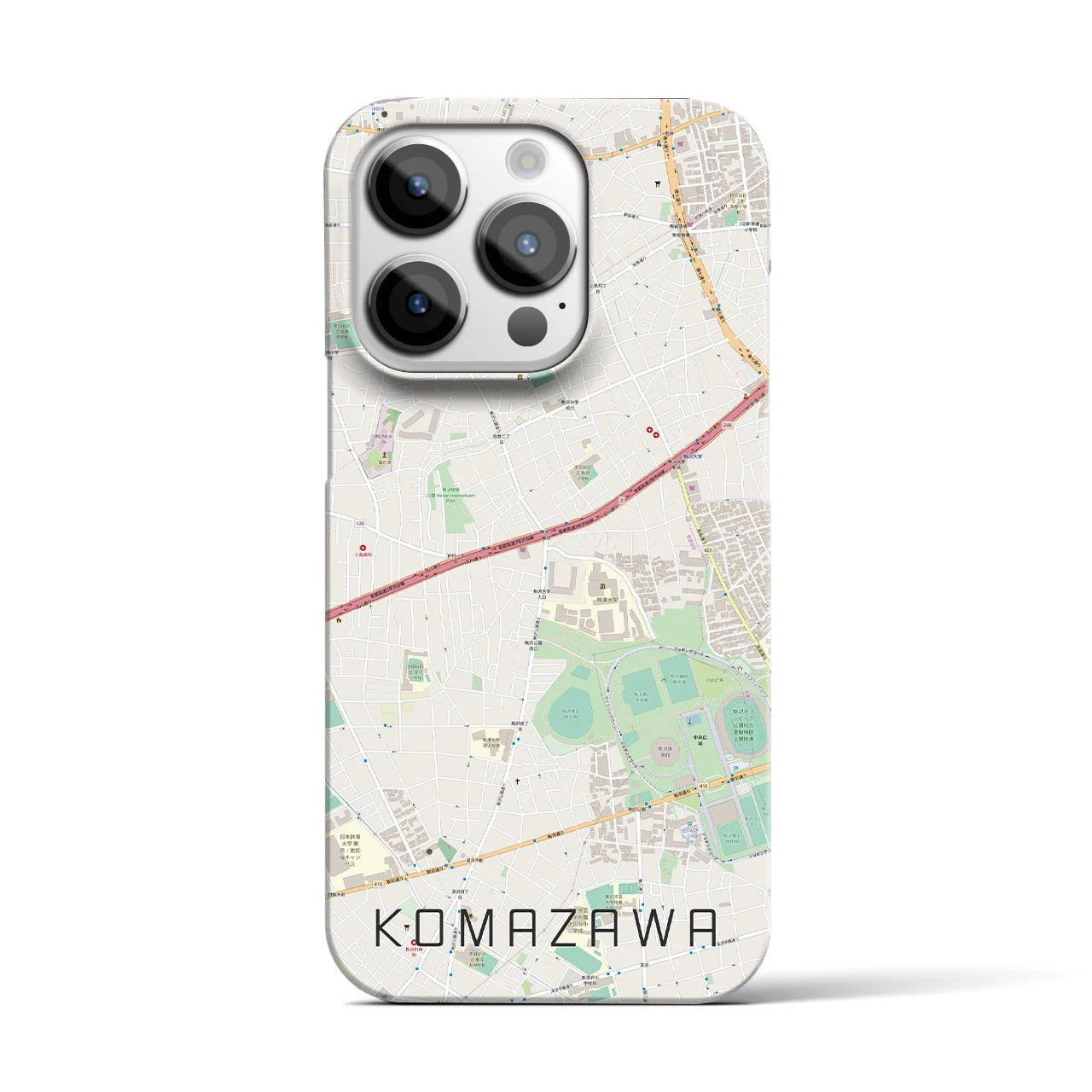 【駒沢（東京都）】地図柄iPhoneケース（バックカバータイプ）
