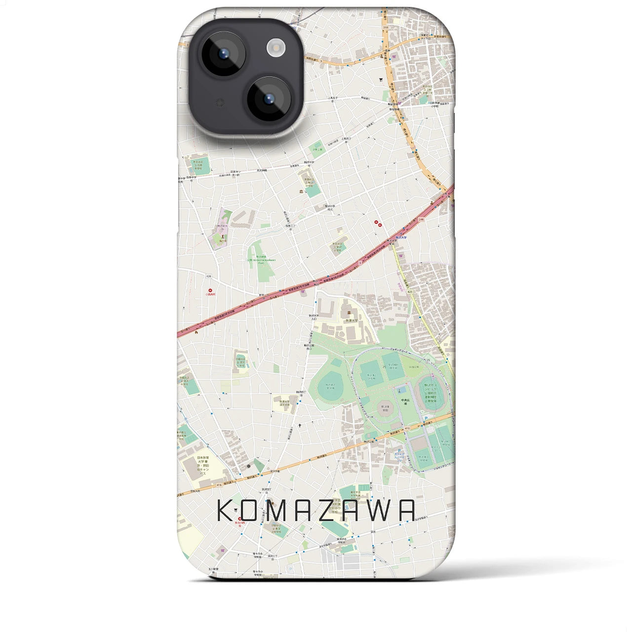 【駒沢（東京都）】地図柄iPhoneケース（バックカバータイプ）