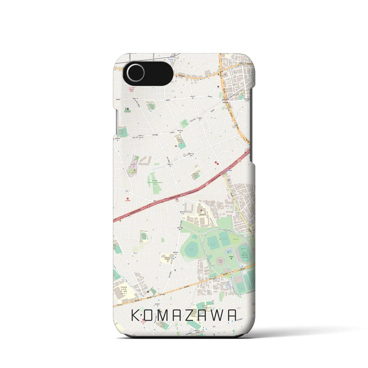 【駒沢（東京都）】地図柄iPhoneケース（バックカバータイプ）