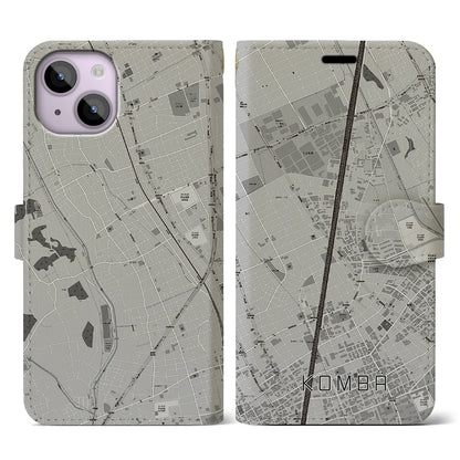 【今羽（埼玉県）】地図柄iPhoneケース（手帳タイプ）モノトーン・iPhone 14 用