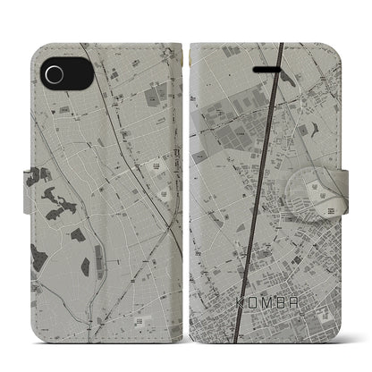 【今羽（埼玉県）】地図柄iPhoneケース（手帳タイプ）モノトーン・iPhone SE（第3 / 第2世代） / 8 / 7 / 6s / 6 用