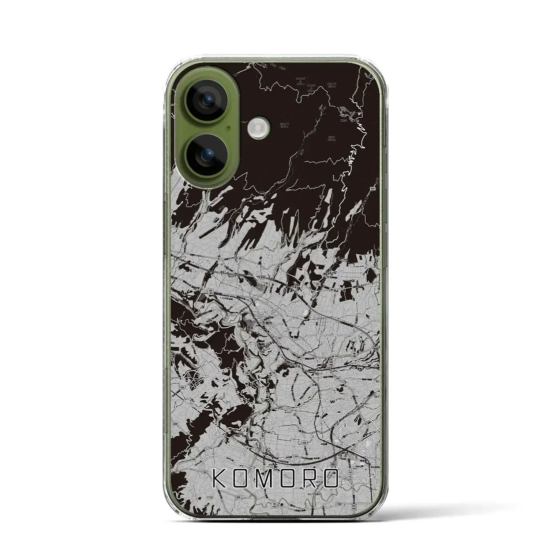 【小諸(長野県)】地図柄iPhoneケース(クリアタイプ)モノトーン・iPhone 17 Pro Max 用