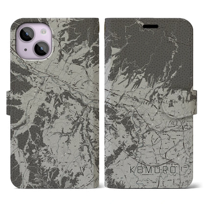 【小諸（長野県）】地図柄iPhoneケース（手帳タイプ）モノトーン・iPhone 14 用