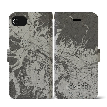 【小諸（長野県）】地図柄iPhoneケース（手帳タイプ）モノトーン・iPhone SE（第3 / 第2世代） / 8 / 7 / 6s / 6 用