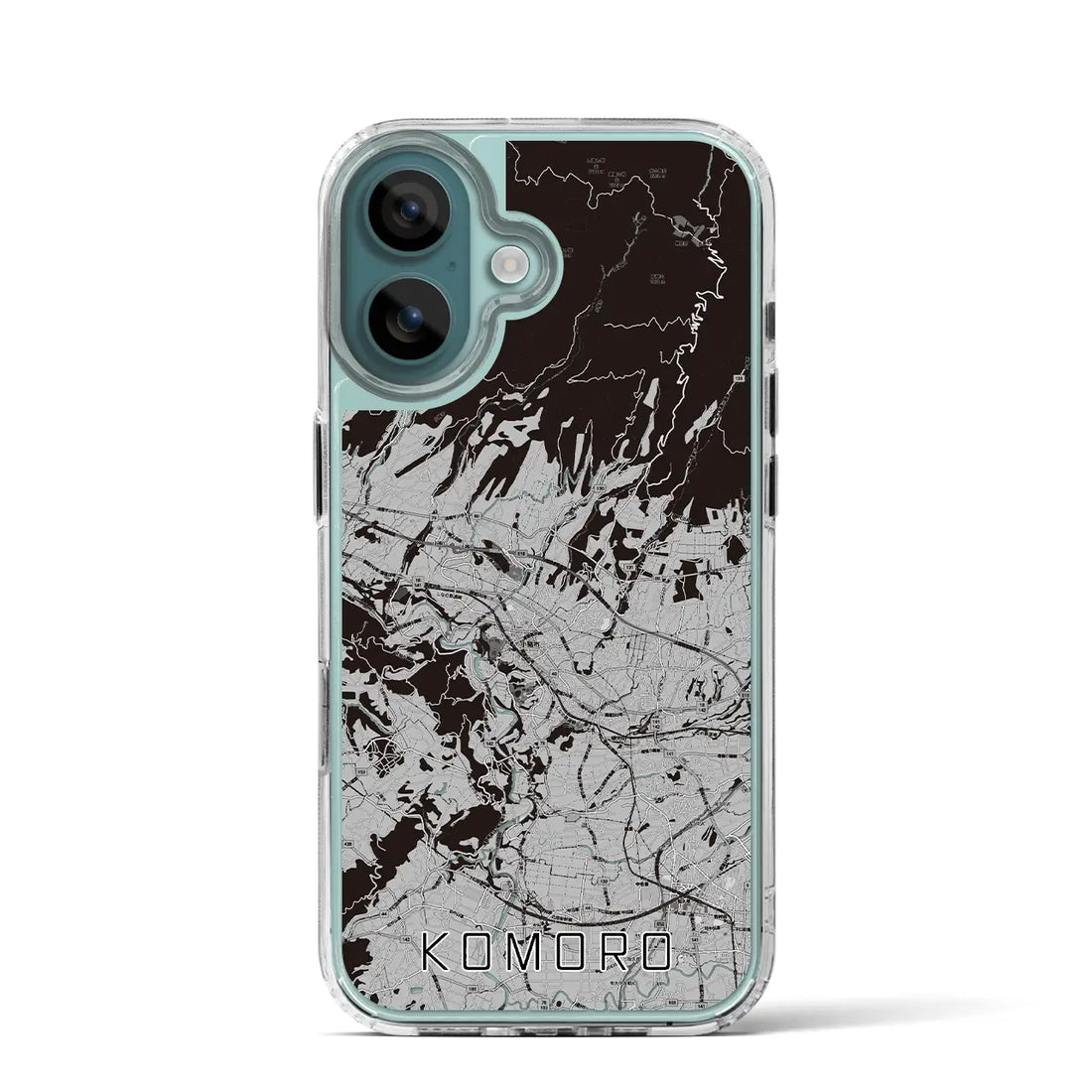 【小諸(長野県)】地図柄iPhoneケース(MagSafeタイプ)モノトーン・iPhone 16 Pro 用