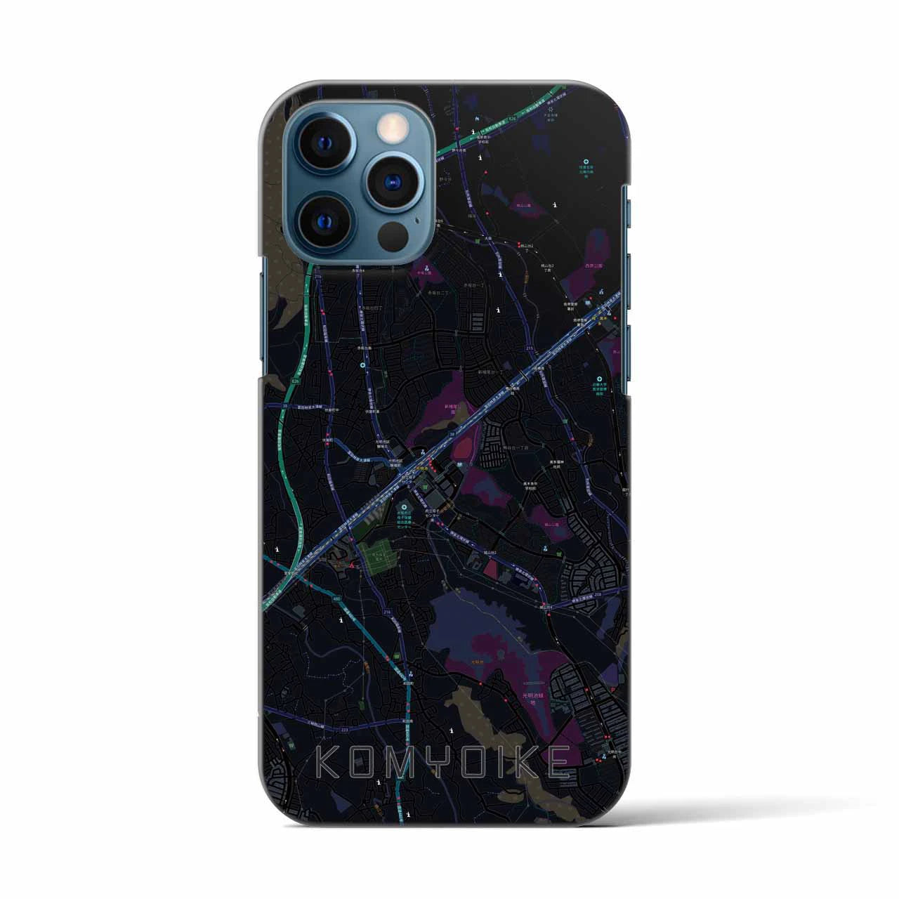 【光明池（大阪府）】地図柄iPhoneケース（バックカバータイプ）