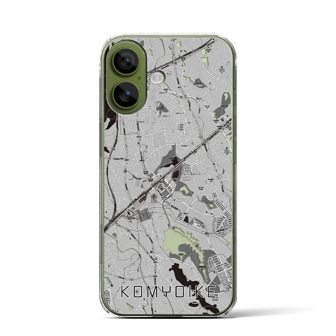 【光明池（大阪府）】地図柄iPhoneケース（クリアタイプ）