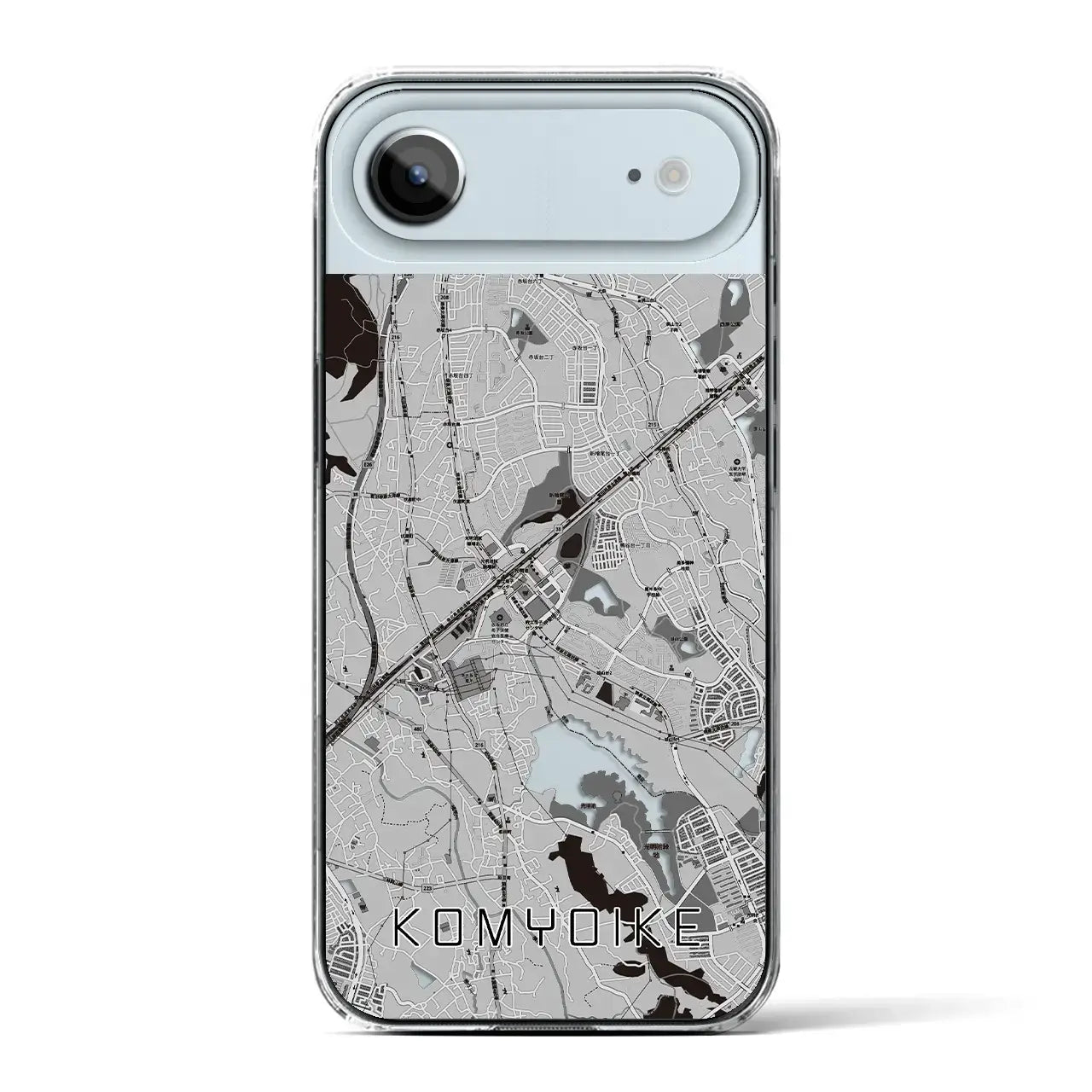 【光明池（大阪府）】地図柄iPhoneケース（クリアタイプ）