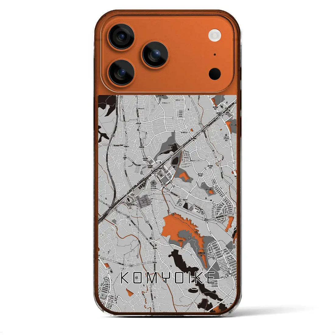 【光明池(大阪府)】地図柄iPhoneケース(クリアタイプ)モノトーン・iPhone 17 Pro Max 用