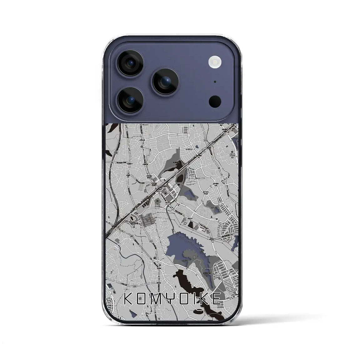 【光明池（大阪府）】地図柄iPhoneケース（クリアタイプ）