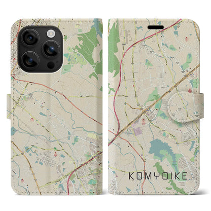 【光明池（大阪府）】地図柄iPhoneケース（手帳タイプ）ナチュラル・iPhone 16 用