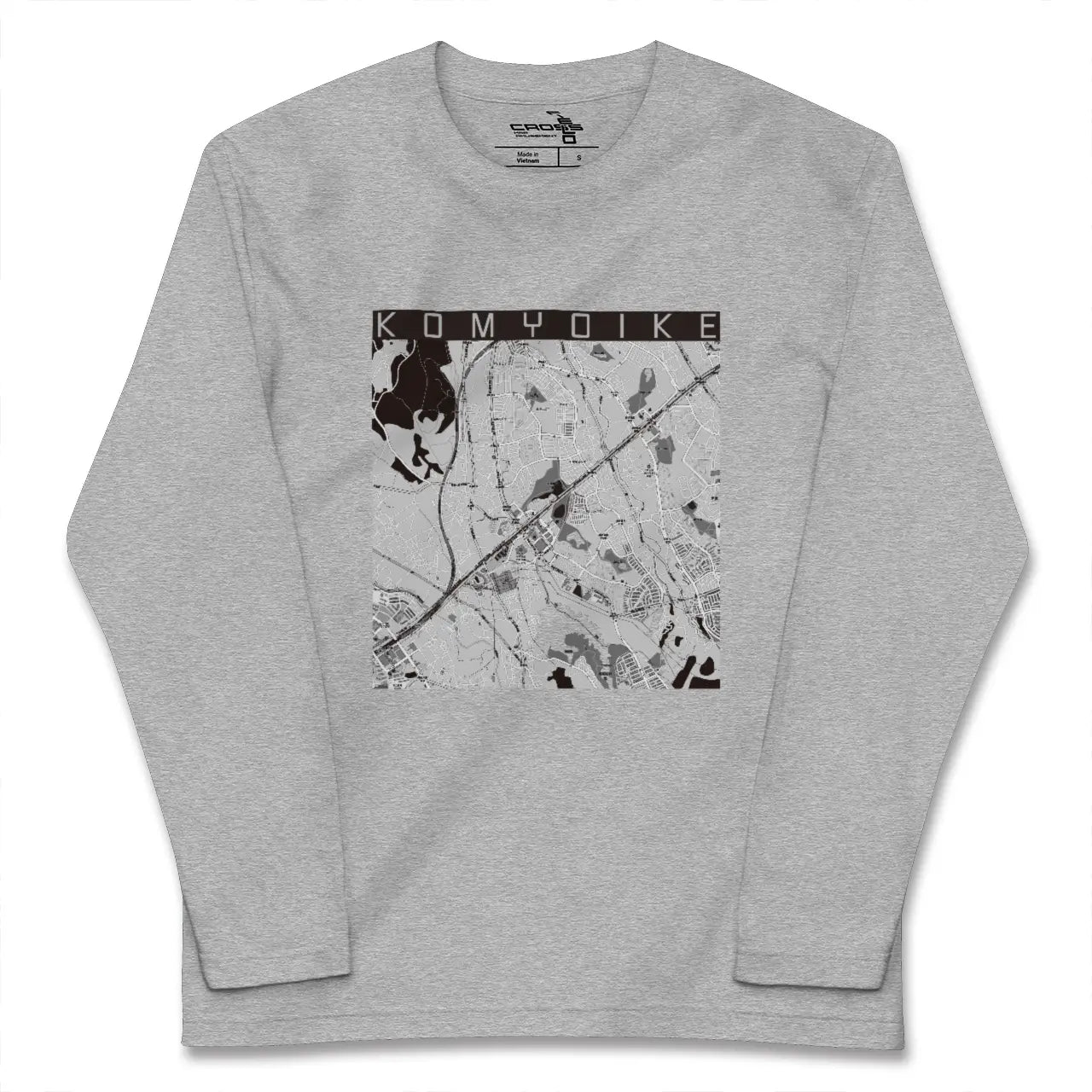 【光明池（大阪府）】地図柄ロングスリーブTシャツ