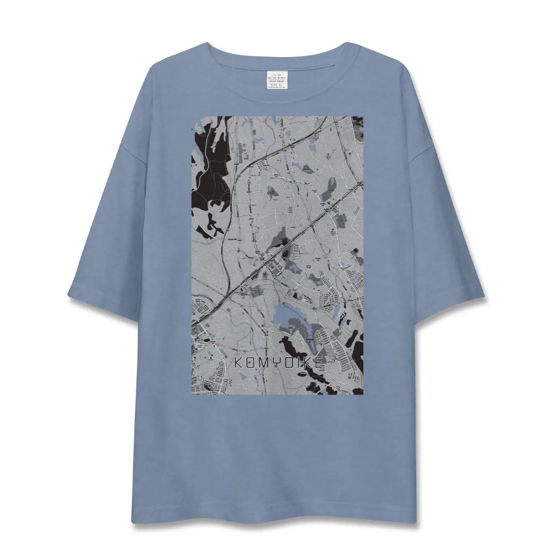 【光明池(大阪府)】地図柄ビッグシルエットTシャツ