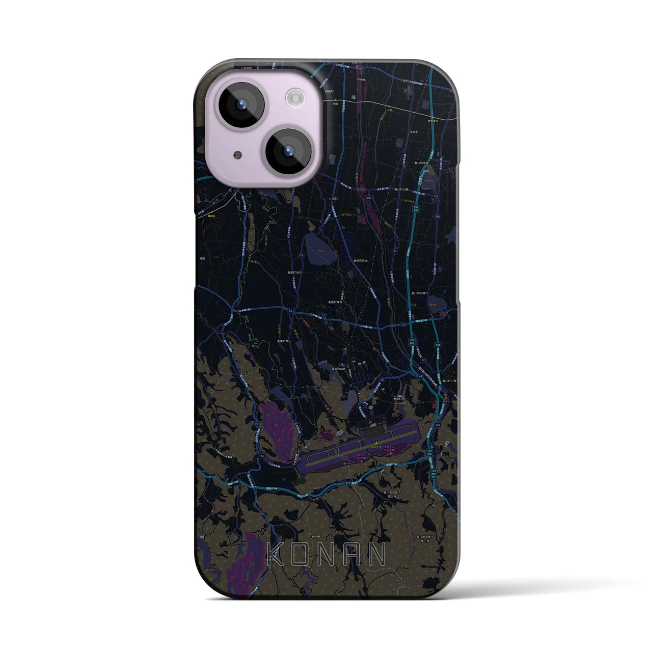 【香南（香川県）】地図柄iPhoneケース（バックカバータイプ）