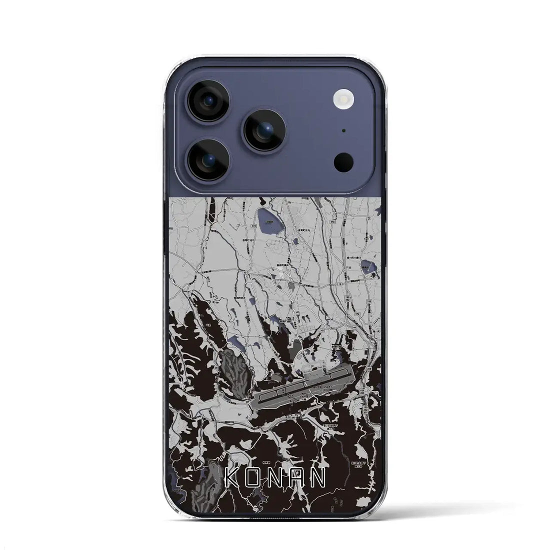 【香南(香川県)】地図柄iPhoneケース(クリアタイプ)モノトーン・iPhone 17 Pro Max 用