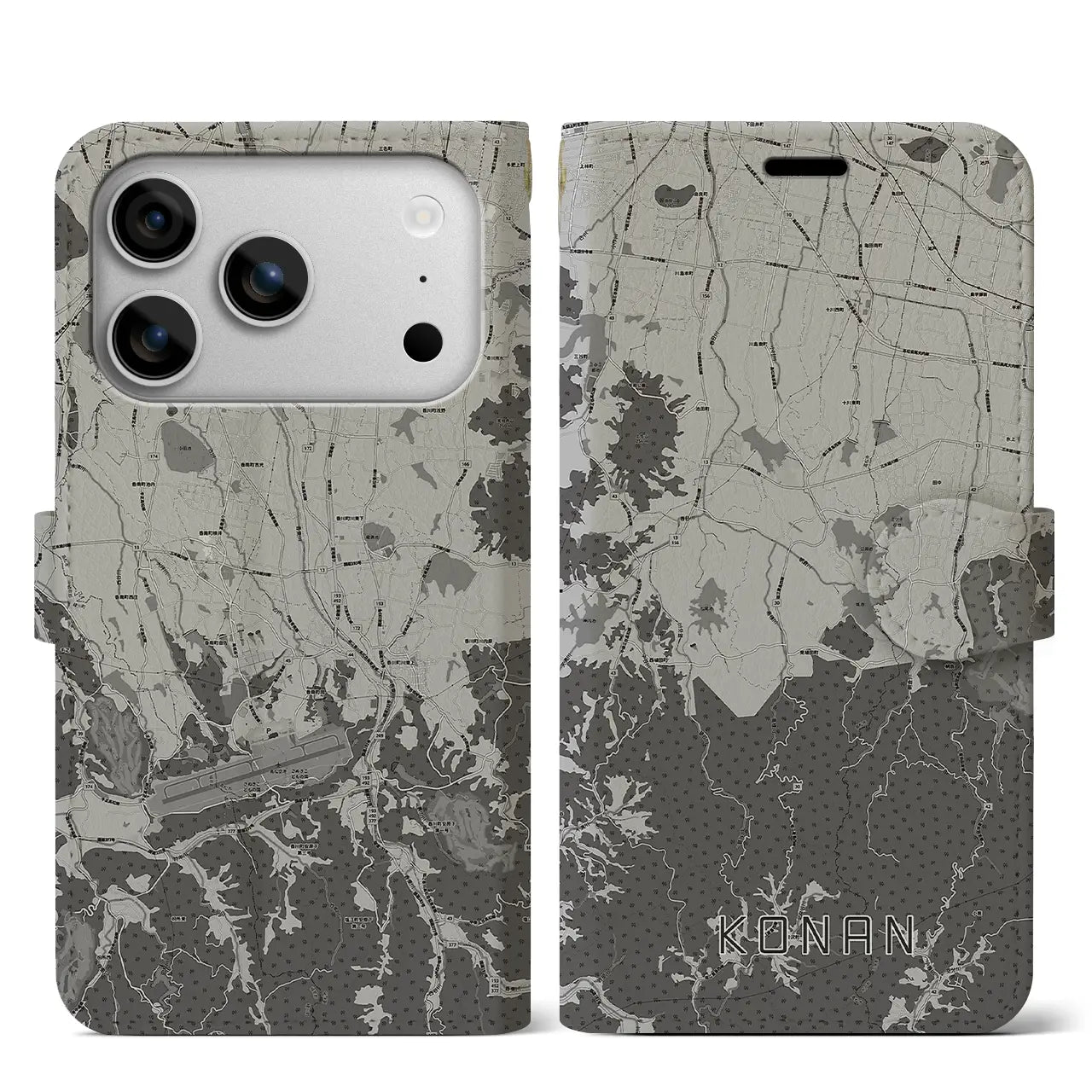 【香南（香川県）】地図柄iPhoneケース（手帳タイプ）