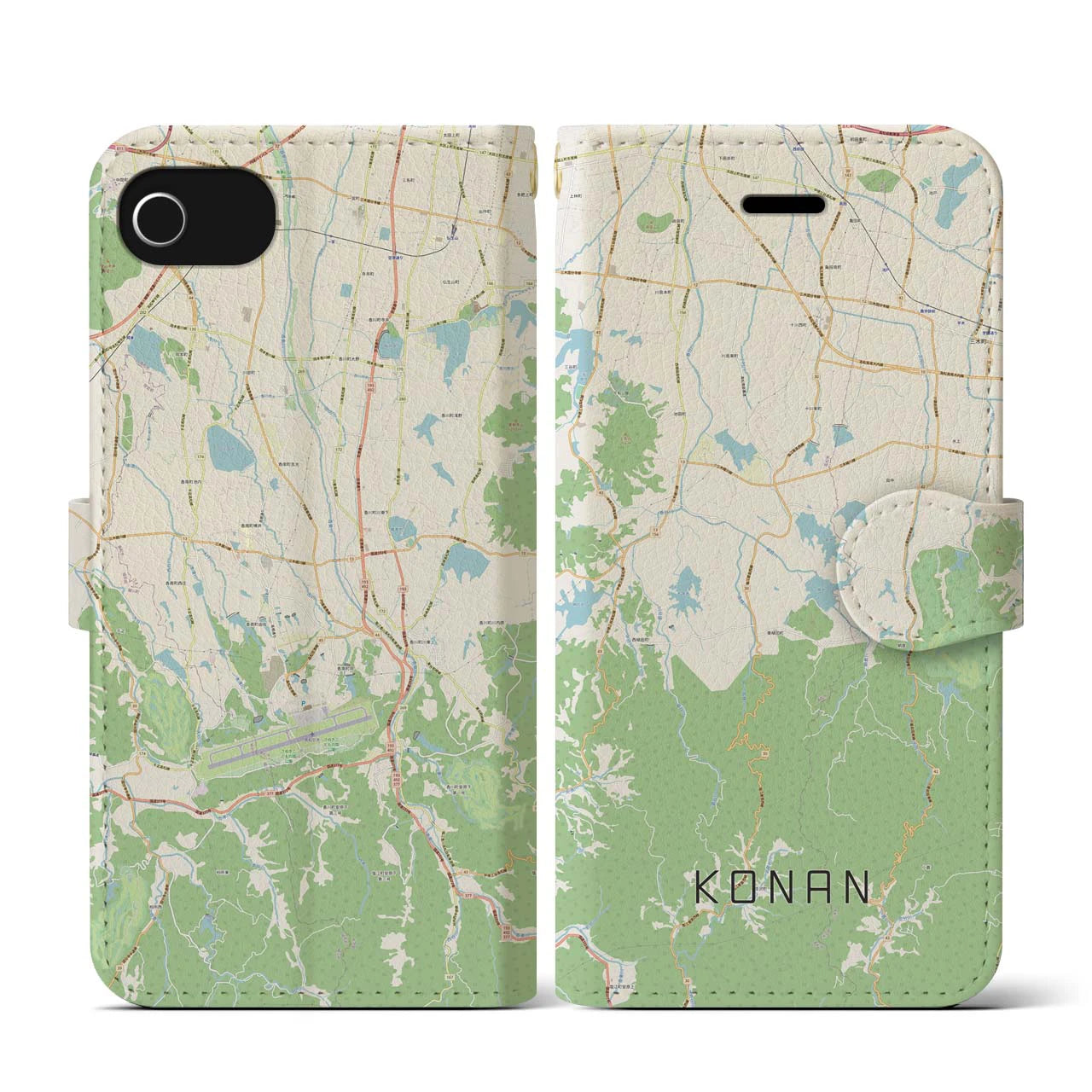 【香南（香川県）】地図柄iPhoneケース（手帳タイプ）