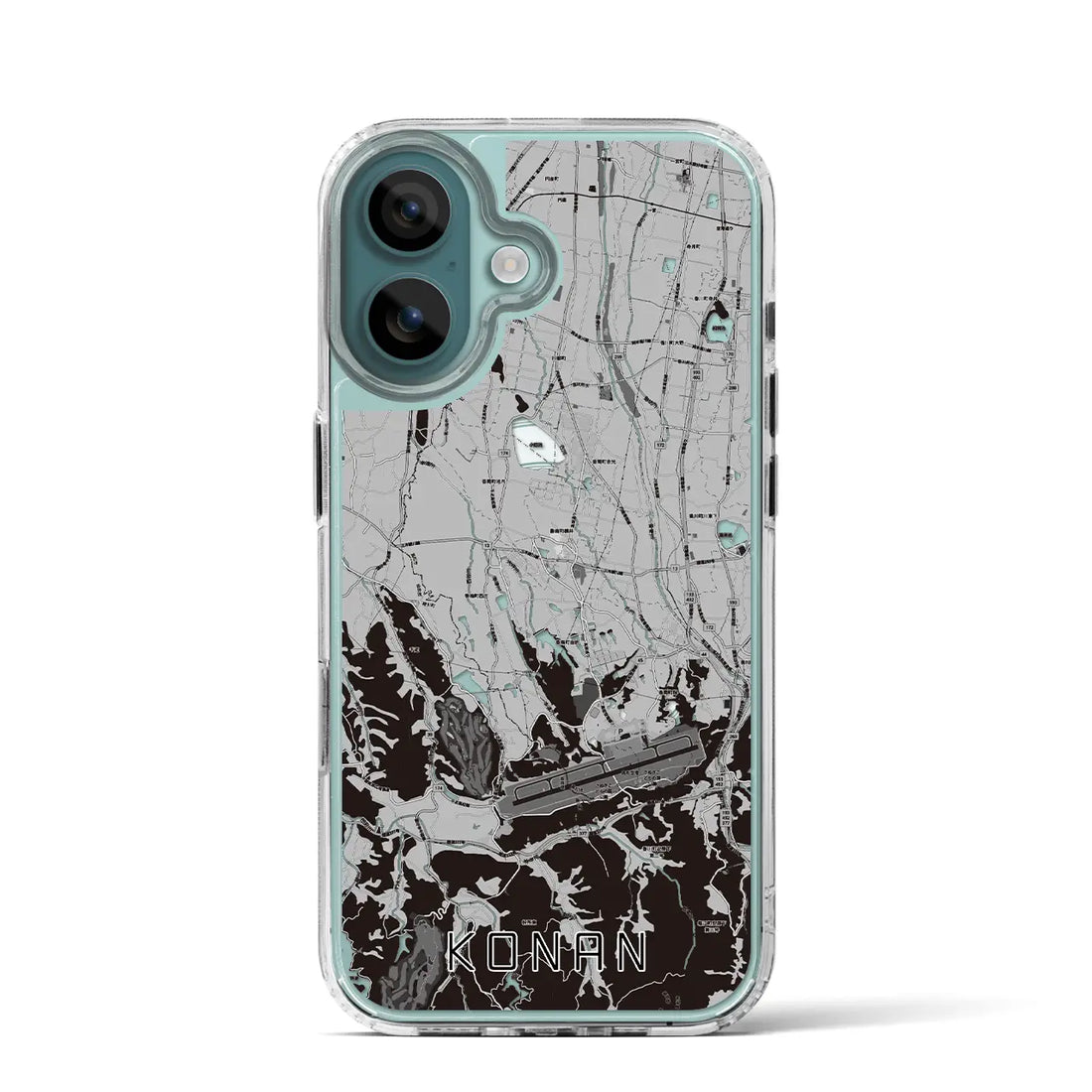 【香南（香川県）】地図柄iPhoneケース（MagSafeタイプ）モノトーン・iPhone 16 Pro 用