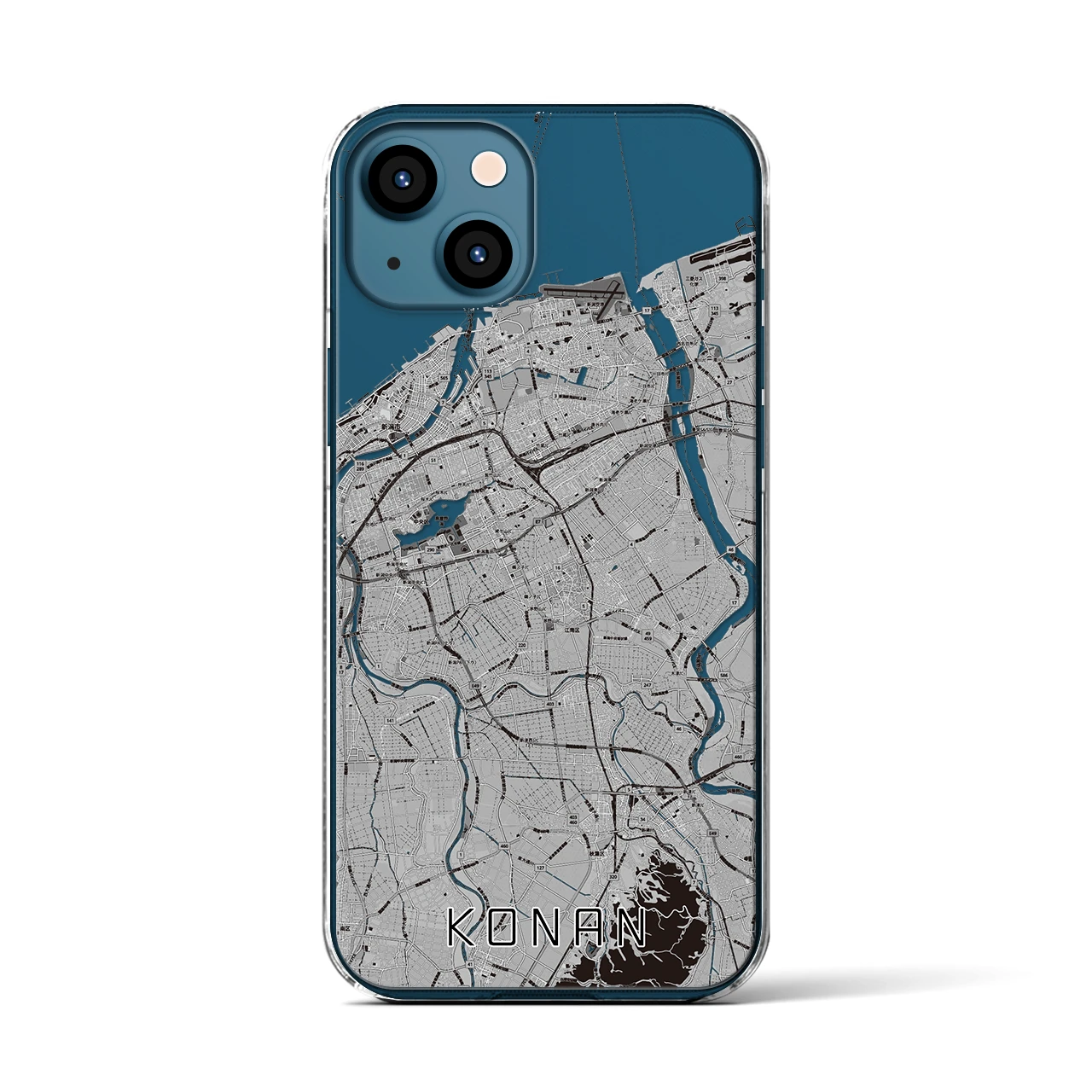 【江南（新潟県）】地図柄iPhoneケース（クリアタイプ）