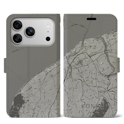 【江南（新潟県）】地図柄iPhoneケース（手帳タイプ）