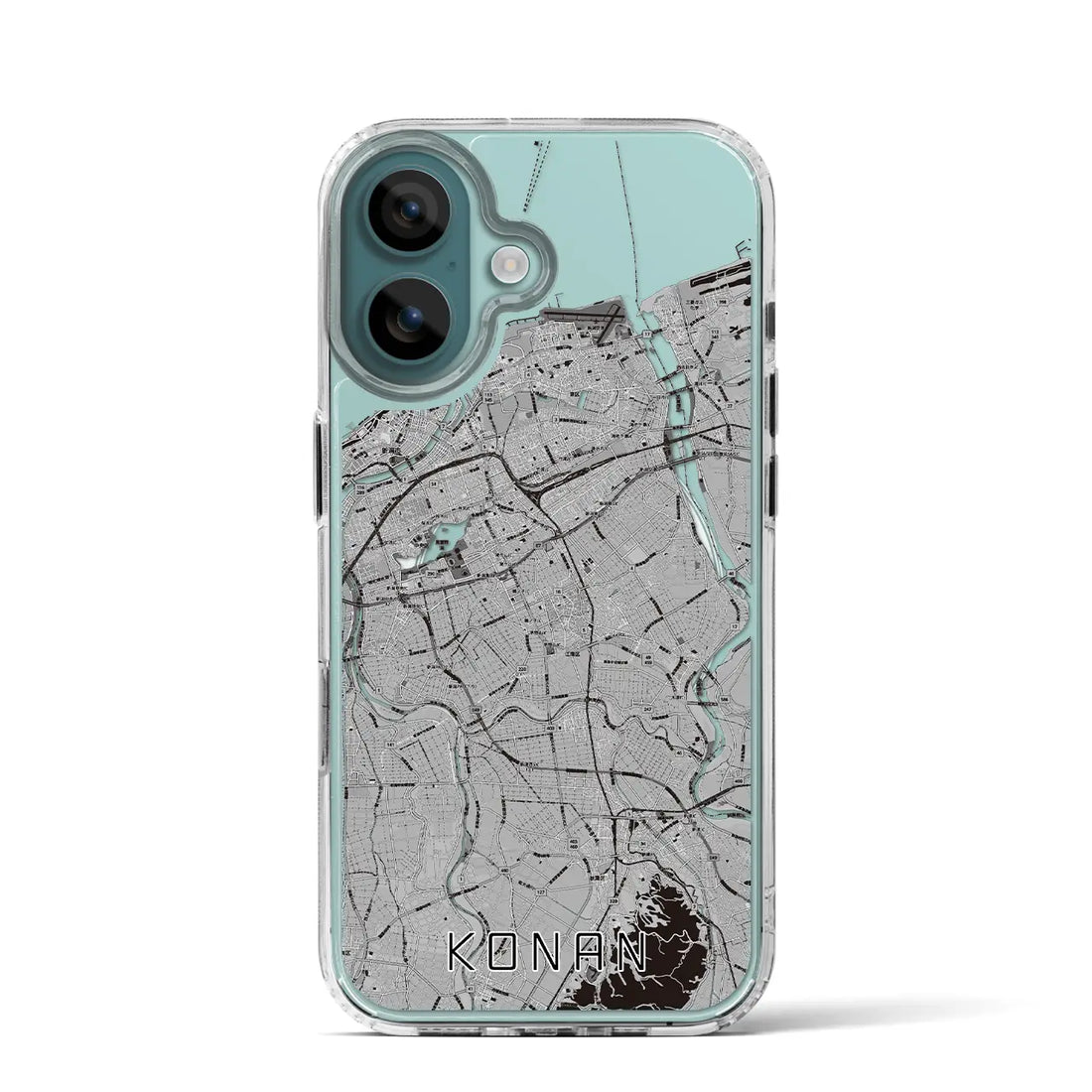 【江南（新潟県）】地図柄iPhoneケース（MagSafeタイプ）モノトーン・iPhone 16 Pro 用