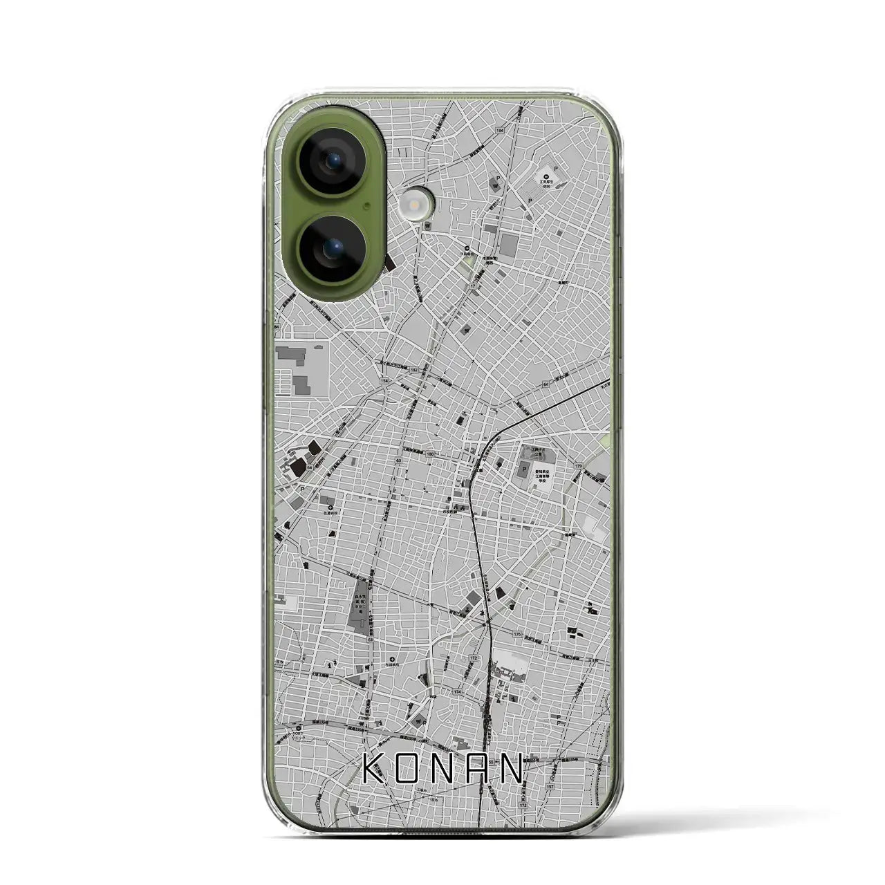 【江南（愛知県）】地図柄iPhoneケース（クリアタイプ）