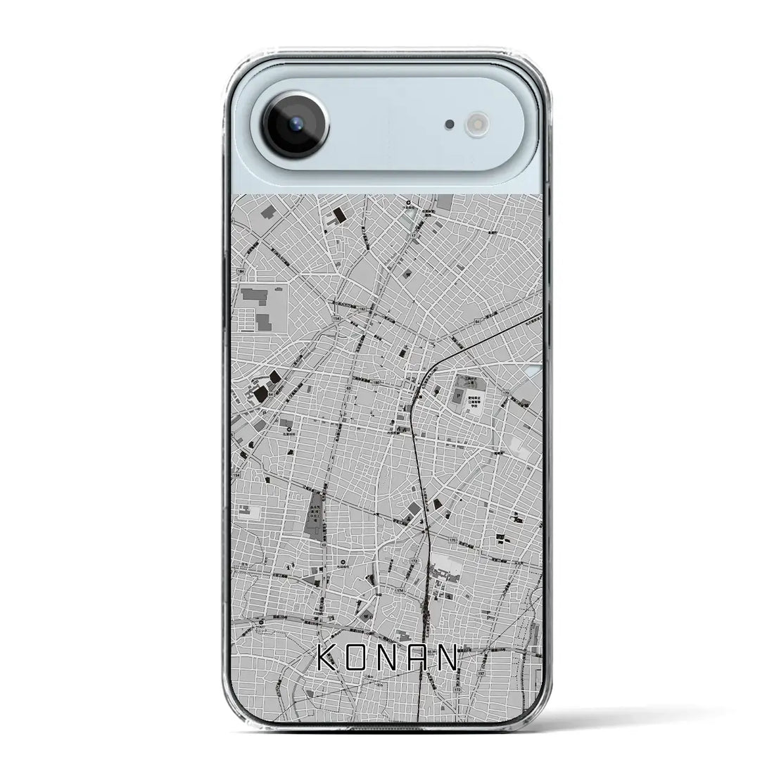 【江南（愛知県）】地図柄iPhoneケース（クリアタイプ）モノトーン・iPhone 17 Pro Max 用