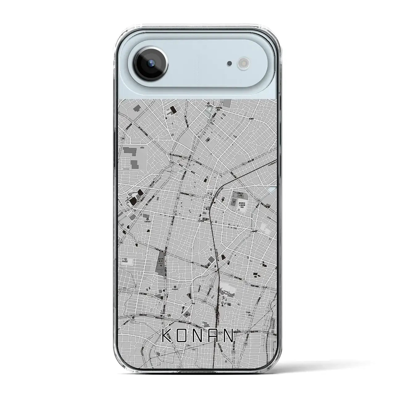 【江南（愛知県）】地図柄iPhoneケース（クリアタイプ）モノトーン・iPhone 17 Pro Max 用