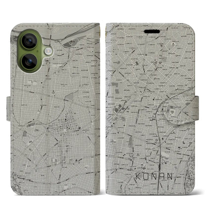 【江南（愛知県）】地図柄iPhoneケース（手帳タイプ）