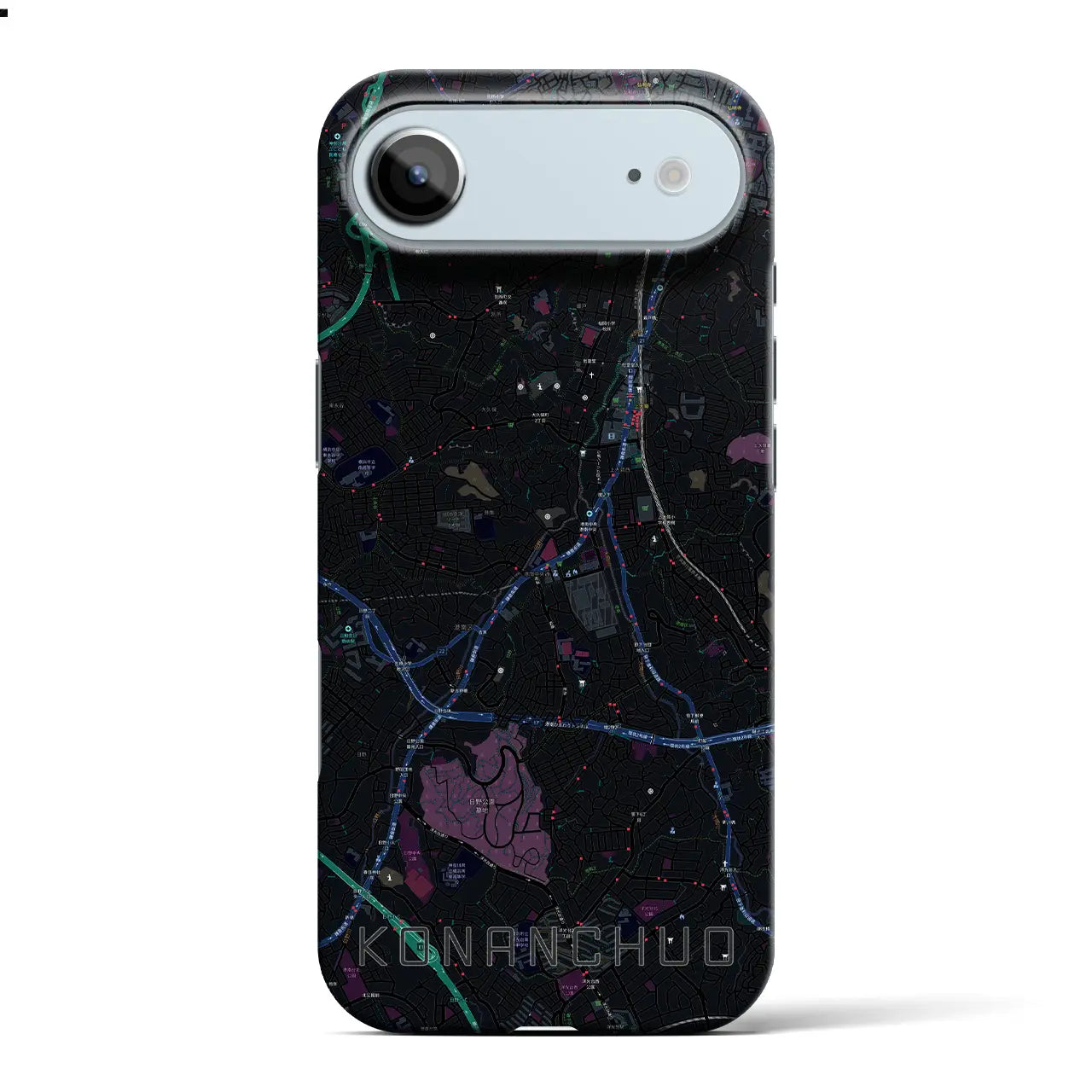 【港南中央（神奈川県）】地図柄iPhoneケース（バックカバータイプ）